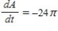 <strong>Area.The radius,r,of a circle is decreasing at a rate of 4 centimeters per minute. Find the rate of change of area,A,when the radius is 6. </strong> A) B) C) D) E) 