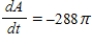 <strong>Area.The radius,r,of a circle is decreasing at a rate of 4 centimeters per minute. Find the rate of change of area,A,when the radius is 6. </strong> A) B) C) D) E) 