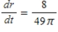 <strong>Volume and radius.Suppose that air is being pumped into a spherical balloon at a rate of 8 in.<sup>3</sup>/min.At what rate is the radius of the balloon increasing when the radius is 7 in.? </strong> A) B) C) D) E) 