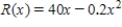 <strong>If the total revenue function for a blender is ,find the maximum revenue. </strong> A) $100 B) $2,500 C) $40 D) $250 E) $2,000