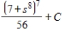 <strong>Find the indefinite integral of the following function and check the result by differentiation. </strong> A) B) C) D) E) none of the above