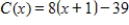 <strong>The marginal cost of a product is modeled by ,when x = 8,C = 9.Find the cost function. </strong> A) B) C) D) E)