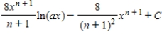 <strong>Use integration by parts to find the integral below. ,( , ) </strong> A) B) C) D) E)