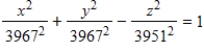 <strong>Because of the forces caused by its rotation,a planet is actually an oblate ellipsoid rather than a sphere.The equatorial radius is 3967 miles and the polar radius is 3951 miles.Find an equation of the ellipsoid.Assume that the center of a planet is at the origin and the xy- trace corresponds to the equator. </strong> A) B) C) D) E)