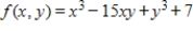 <strong>Examine the function for relative extrema and saddle points. </strong> A) saddle point: ; relative minimum: B) relative minimum: ; relative maximum: C) saddle points: , D) saddle point: ; relative minimum: E) relative minimum: ; relative maximum: