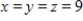 <strong>Find three positive numbers x,y,and z whose sum is 27 and product is a maximum. </strong> A) B) C) D) E) 