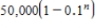 <strong>A company produces a new product for which it estimates the annual sales to be 5000 units.Suppose that in any given year 10% of the units (regardless of age)will become inoperative.How many units will be in use after n years? </strong> A) B) C) D) E)