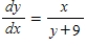 <strong>Write the the differential equation by separating the variables. </strong> A) B) C) D) E) 