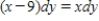 <strong>Write the the differential equation by separating the variables. </strong> A) B) C) D) E) 