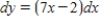 <strong>Write the the differential equation by separating the variables. </strong> A) B) C) D) No, the variables cannot be separated E) 