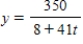 <strong>Use the chemical reaction model described to find the amount y (in grams)as a function of time t (in hours).Then use a graphing utility to graph the function. grams when ; grams when </strong> A) B) C) D) E) 