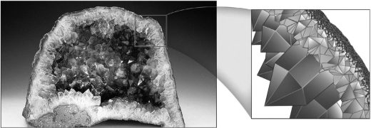 <strong>Minerals in geodes (see below)form spectacular euhedral crystals because ________. </strong> A)all of the elements incorporated in the crystals are in plentiful supply B)the crystals have abundant room to grow in their hollow surroundings C)minerals within geodes are always framework silicates D)minerals within geodes always contain iron