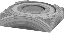 <strong>On a geologic map,if the contacts between sedimentary rock units form a bull's-eye pattern of concentric circles,with the oldest unit in the center,the underlying structure is a(n)________.  </strong> A)anticline B)basin C)dome D)syncline <div style=padding-top: 35px> 