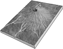<strong>The figure below shows an example of a ________ drainage network.  </strong> A)dendritic B)radial C)rectangular D)trellis <div style=padding-top: 35px> 