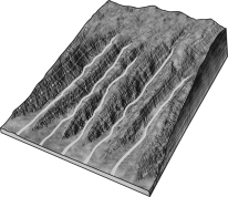 <strong>The figure below shows an example of a ________ drainage network.  </strong> A)dendritic B)radial C)parallel D)trellis <div style=padding-top: 35px> 