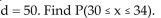 <strong>Suppose x is a random variable best described by a uniform probability distribution with c = 30 and  </strong> A)0.02 B)0.04 C)0.3 D)0.2 <div style=padding-top: 35px> 