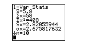 Which number on the screen below is the sample standard deviation of the data?