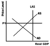 <strong> Refer to the above graph to answer this question.What will happen in the long run if the price level is currently P1?</strong> A)The price level will decrease but the nominal wage will increase. B)The price level will increase but the nominal wage will decrease. C)Both the price level and the nominal wage will decrease. D)Both the price level and the nominal wage will increase.