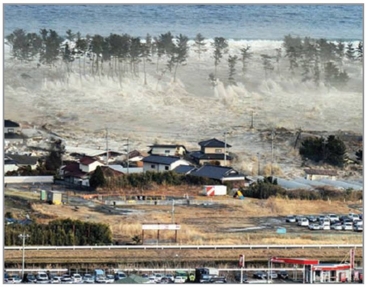 <strong>This photograph shows: </strong> A) river flooding B) tornado pushing waves C) a tsunami flows as a long-lasting sheet of water D) a wind-blown wave rolls onto the beach E) None of these choices are correct.