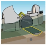 The radial gate in this figure (from Figure 11.38)is in closed position.