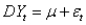 An equation for the random walk model is given by the equation: , where is the change in the time series from time t to time t - 1, is a constant, and is a random variable (noise) with mean 0 and some standard deviation .