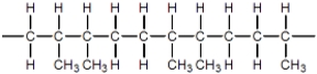 <strong>This is a structural formula for propylene. Which of these represents the head-to-tail,head-to-tail arrangement of monomers in polypropylene?</strong> A) B) C) D)