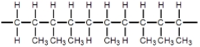 <strong>This is a structural formula for propylene. Which of these does represent a possible arrangement of monomers within polypropylene?</strong> A) B) C) D)