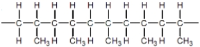 <strong>This is a structural formula for propylene. Which of these does represent a possible arrangement of monomers within polypropylene?</strong> A) B) C) D)
