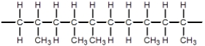 <strong>This is a structural formula for propylene. Which of these does represent a possible arrangement of monomers within polypropylene?</strong> A) B) C) D)
