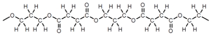 <strong>Which of these represents a portion of a polyester molecule?</strong> A) B) C)