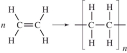 <strong>Which equation below shows the addition polymerization of ethylene?</strong> A) B) C) D)
