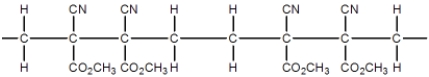 <strong>Superglue is made from this monomer,cyanoacrylate. Which is a representation of the head-to-tail to head-to-tail arrangement of the polymer?</strong> A) B) C) D)