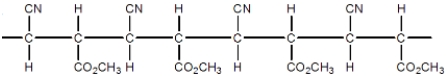 <strong>Superglue is made from this monomer,cyanoacrylate. Which is a representation of the head-to-tail to head-to-tail arrangement of the polymer?</strong> A) B) C) D)