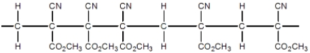 <strong>Superglue is made from this monomer,cyanoacrylate. Which is a representation of the head-to-tail to head-to-tail arrangement of the polymer?</strong> A) B) C) D)