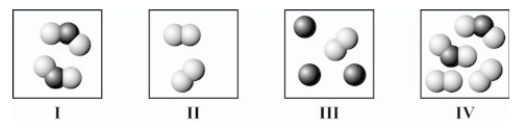 Which square(s) contain(s) only one or more compounds?  