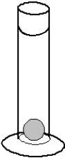 <strong>In an experiment a solid sphere is placed in a cylinder containing the organic solvent cyclohexane (density = 0.778 g/mL).   Based on this picture, the sphere has a density:</strong> A)greater than 0.778 g/mL B)less than 0.778 g/mL C)about the same as 0.778 g/mL D)The image does not provide enough information to answer. <div style=padding-top: 35px> 