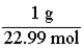 <strong>Which of the following is the conversion factor that could be used to convert a mass in grams of sodium to the corresponding number of moles?</strong> A) B) C) D)