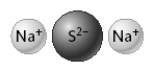 The compound represented below has the formula Na<sub>2</sub>S.