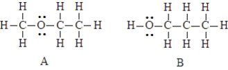 The two compounds below have the same molecular formula. One would expect A to stronger dispersion forces than B.  <div style=padding-top: 35px> 