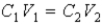 The following equation can be used when C represents either a M or % (w/v) concentration.