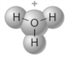 The following represents the structure of a hydronium ion.