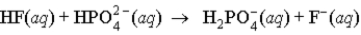 <strong>When a solution of HF (a weak acid) is added to a solution containing HPO<sub>4</sub><sup>2-</sup> (here, a base), the equation for reaction that occurs is:</strong> A) B) C) D)