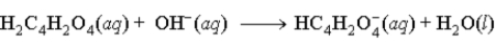 <strong>When fumaric acid, H<sub>2</sub>C<sub>4</sub>H<sub>2</sub>O<sub>4</sub> reacts with NaOH, the second reaction that occurs is</strong> A) B) C) D)