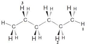 Examine the following structure.   Complete the following statements about this structure. If the hydrogen atom numbered 1 replaced by a methyl group, the IUPAC name of the new compound would be ____________.<div style=padding-top: 35px> 