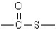 The following represents the general structure of a thioester.