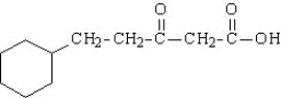 Write the structural formula for the organic product of the decarboxylation of the following substance.