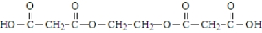 <strong>Malonic acid and ethylene glycol react. What is the product of the reaction of two molecules of malonic acid and one molecule of ethylene glycol?</strong> A) B) C) D)