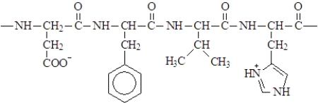 <strong>Consider the tertiary structure of a protein containing two peptides with the segments shown below. What types of interactions would be possible?</strong> A)hydrogen bonding B)hydrophobic interactions C)ion-ion attractions D)all of the above