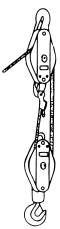 59.What is the mechanical advantage of the reeving arrangement shown?