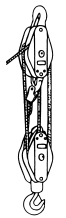 61.What is the mechanical advantage of the reeving arrangement shown?